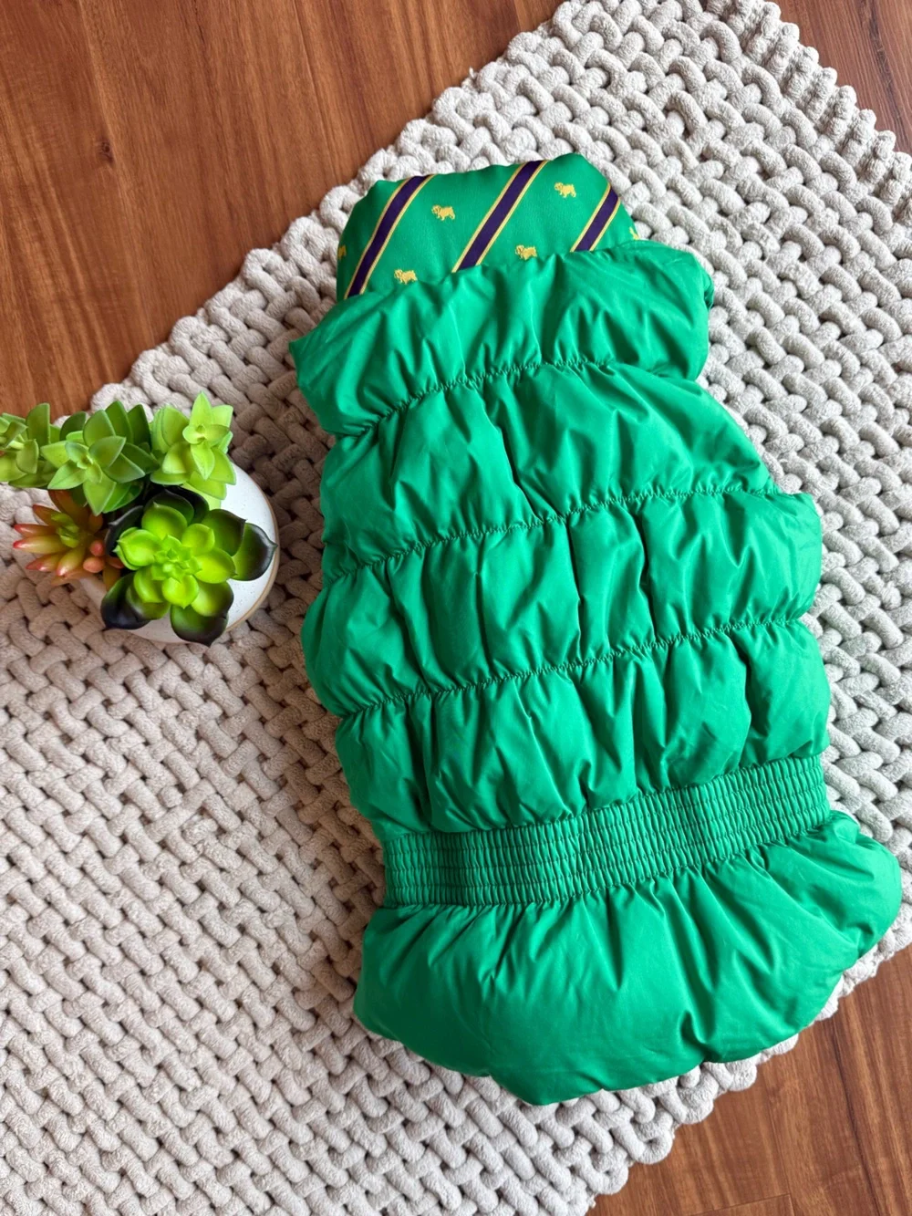 Ralph Lauren | Kids Pony Logo Down Reversible Puffer Vest Green and Purple | 4T